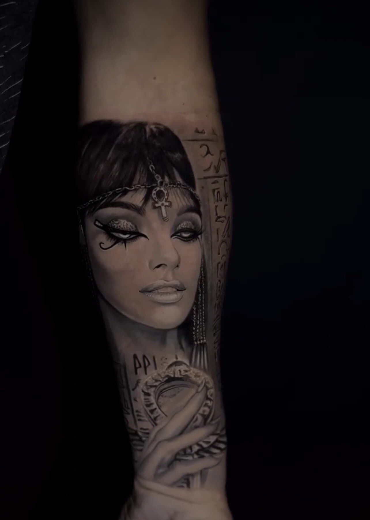 Black and grey realism portrait shading work at INKspire studio Hurghada