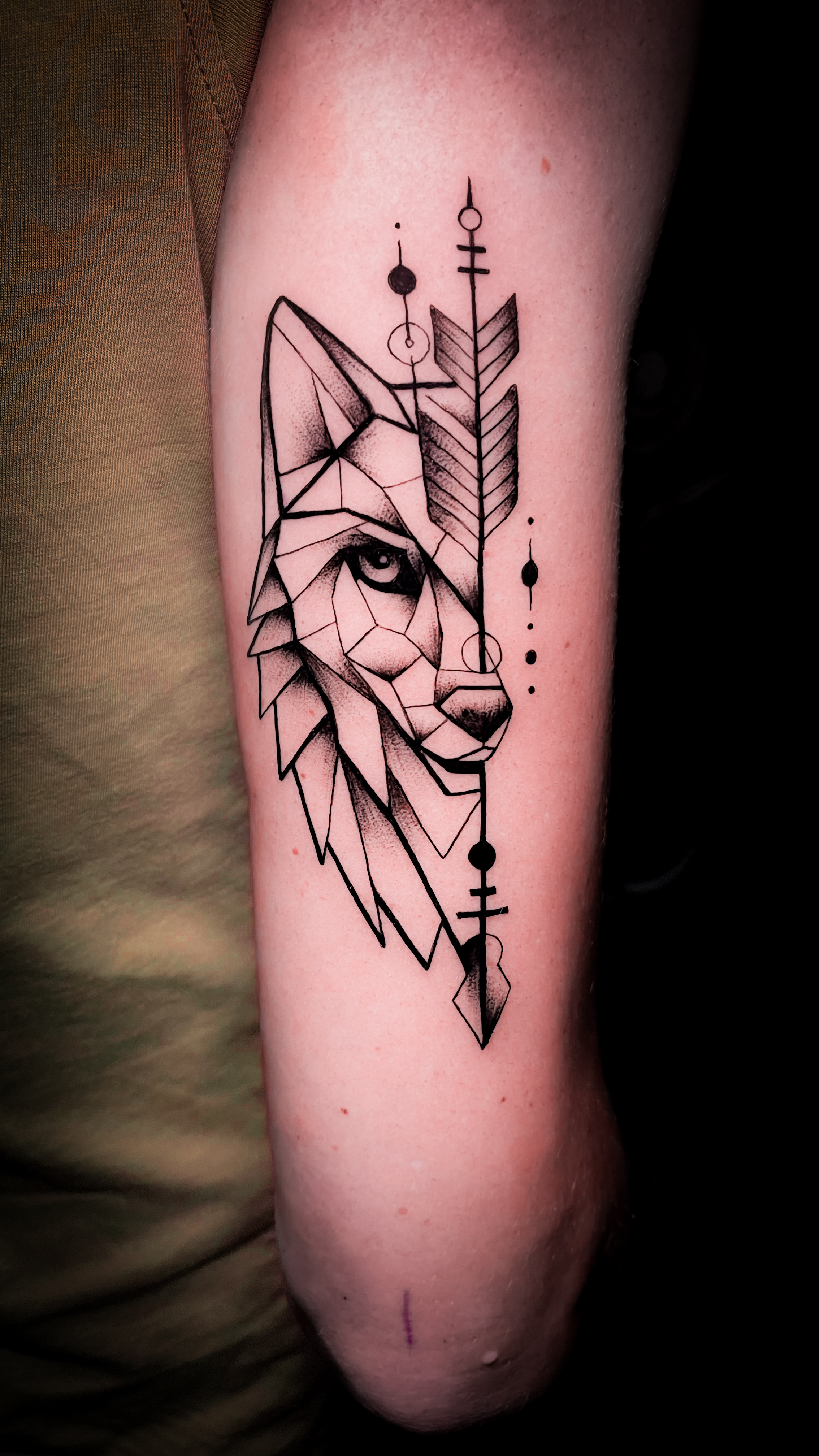 Geometric sacred geometry pattern tattoo on arm — El Gouna studio